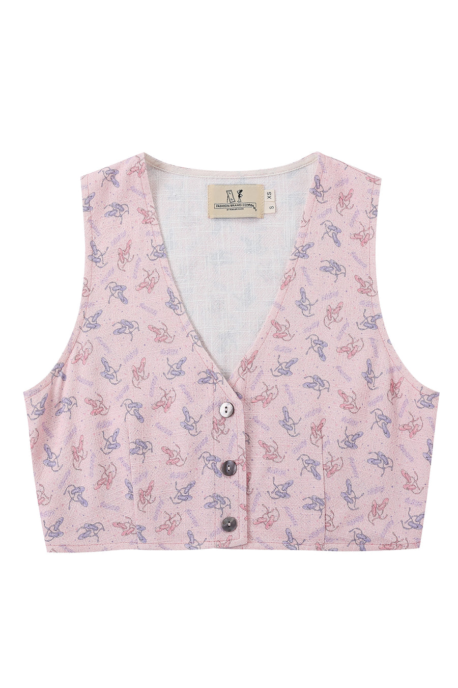 Crop Ballet Linen Vest