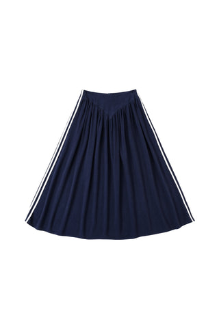 Park Skirt Soft Linen Navy Sporty