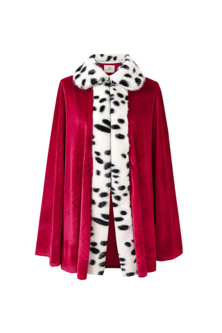 Kids's Faux Fur Red Velvet King Cape