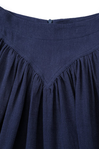 Park Skirt Soft Linen Navy Sporty