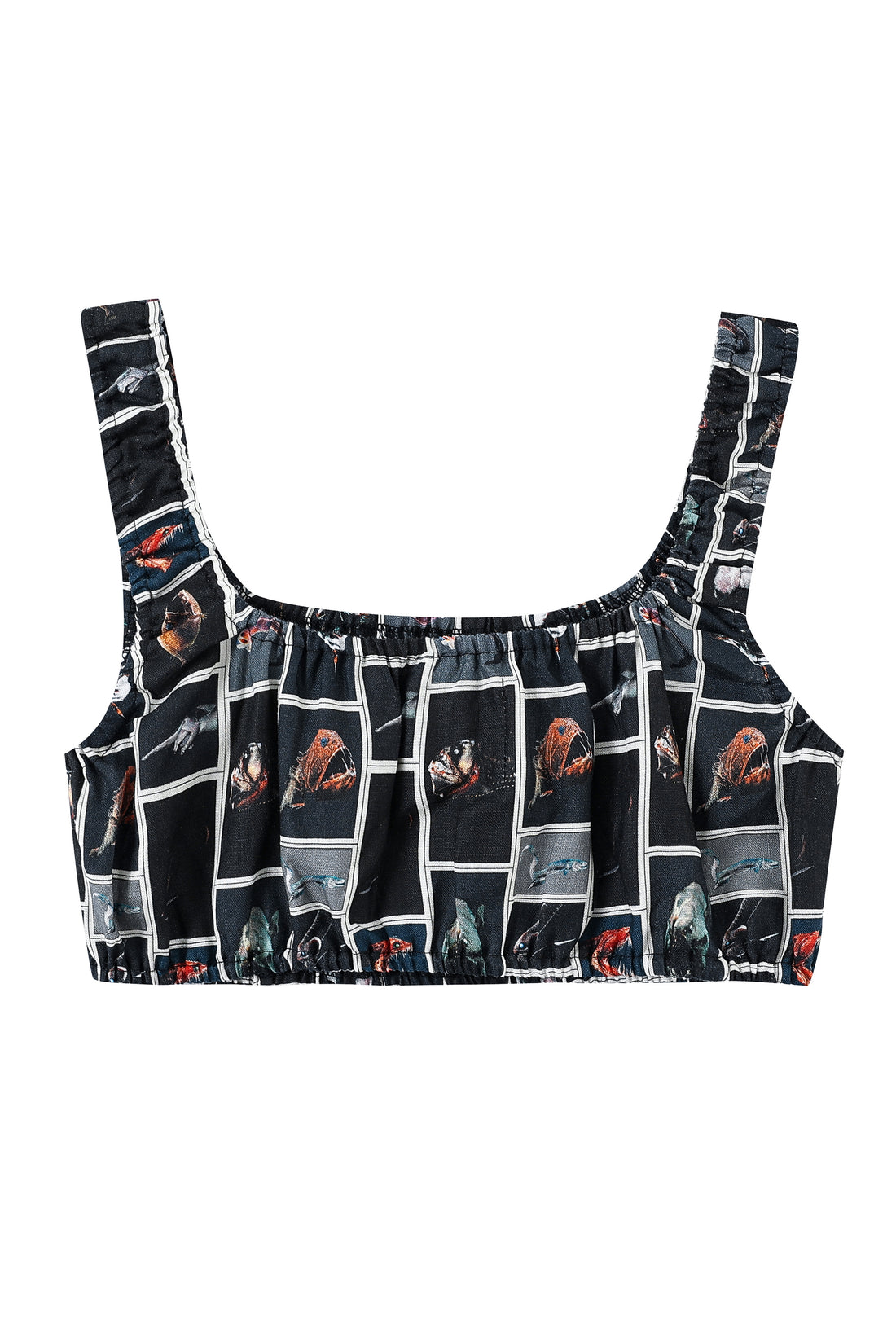 Cute Fish Linen Crop Bra Top