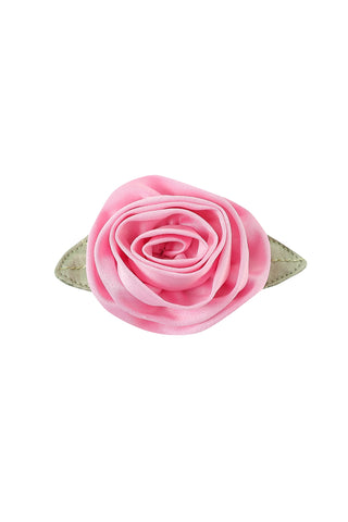Pink Rosette Satin Hair Clip