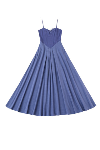 Human Ursula Soft Linen Maxi Dress Blue