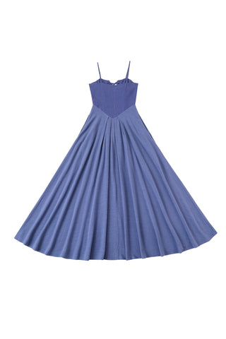 Human Ursula Soft Linen Maxi Dress Blue