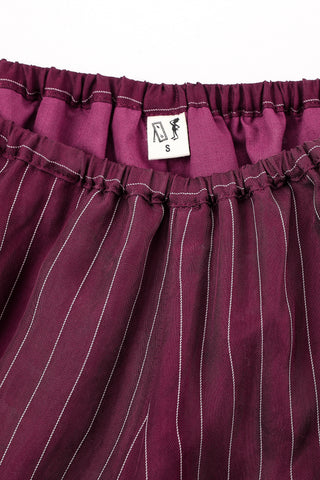 PRE-ORDER: Low Rise Maroon Stripe Tencel Mini Bloomers