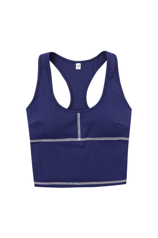 Scoop Contrast Seam Yoga Top Navy