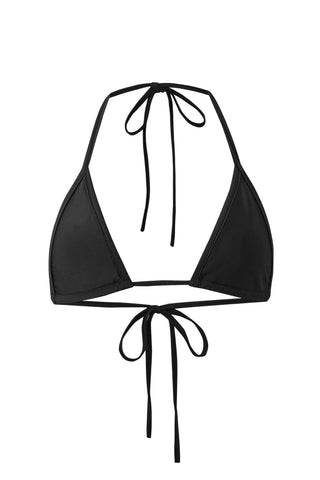 Triangle Skimpy String Bikini Top Black