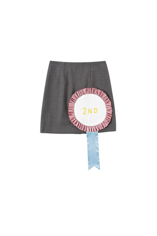 2nd Place Ribbon Gray Mini Skirt