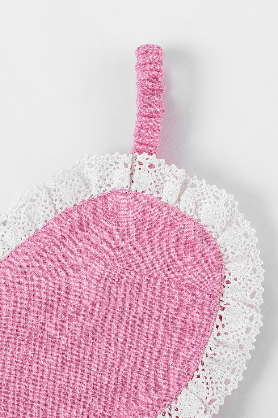 Pink heart Smocked Linen Crop Top