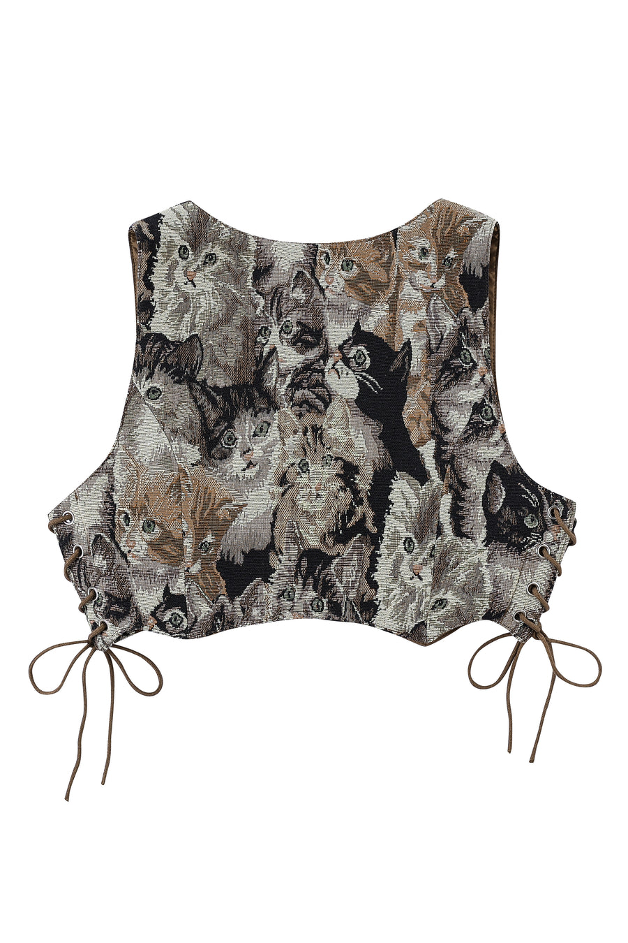 Cats Lace up Crop Corset Top