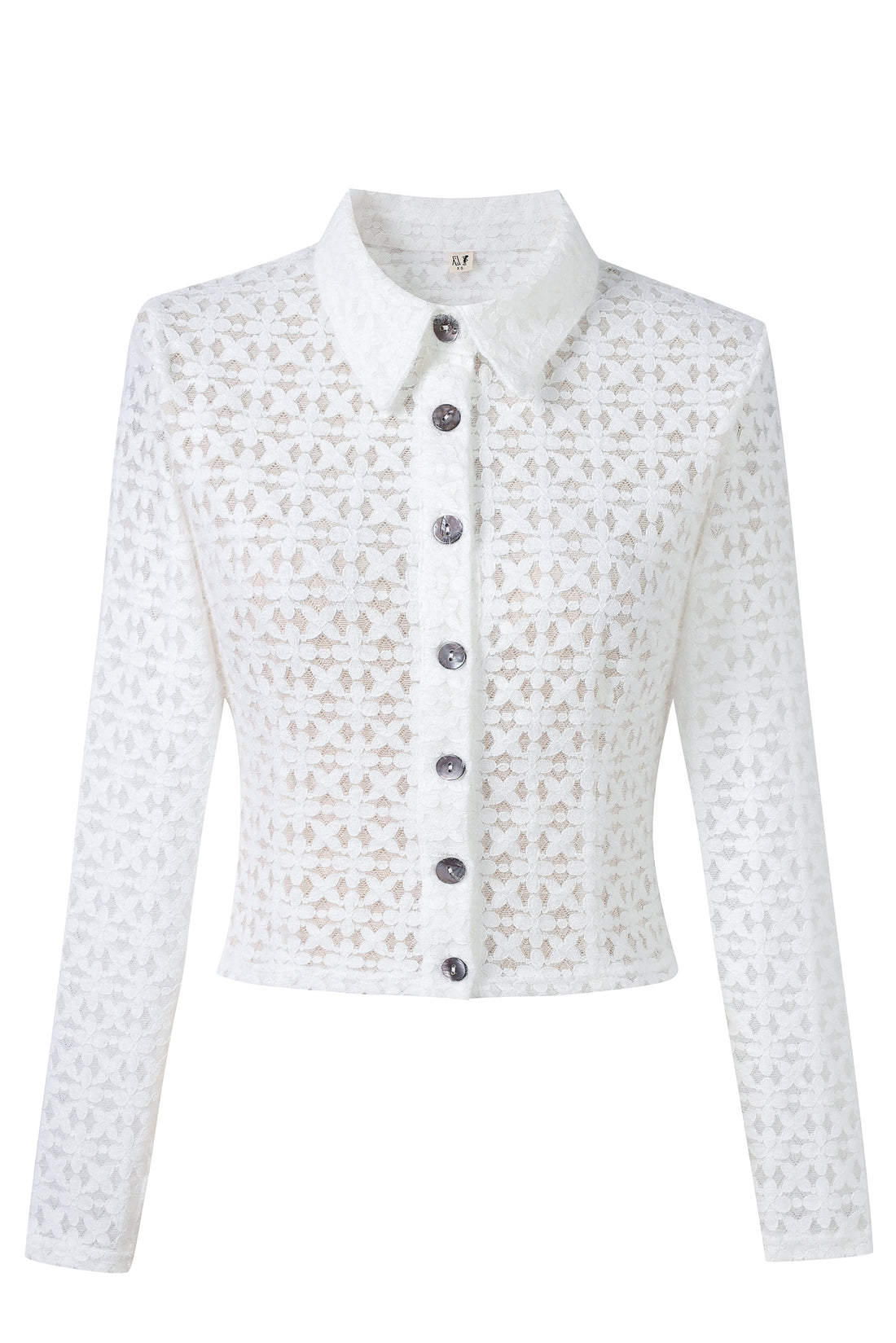 White Lace Long Sleeve Blouse