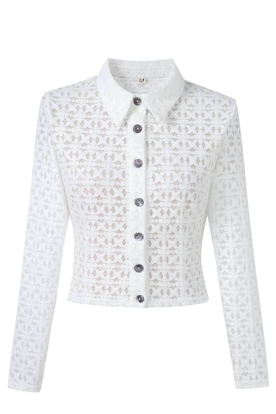 White Lace Long Sleeve Blouse