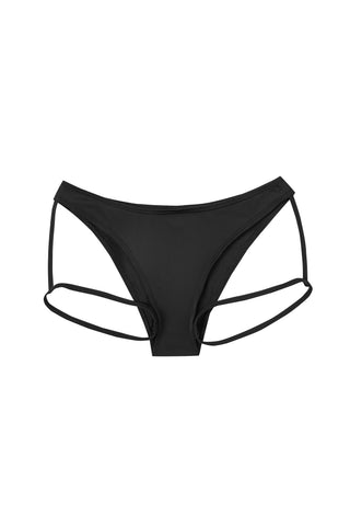 Low Waist Garter Bikini Bottom Black