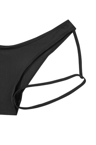 Low Waist Garter Bikini Bottom Black