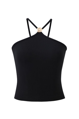 Ursula Tencel Rib Tank Black