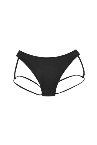 Low Waist Garter Bikini Bottom Black