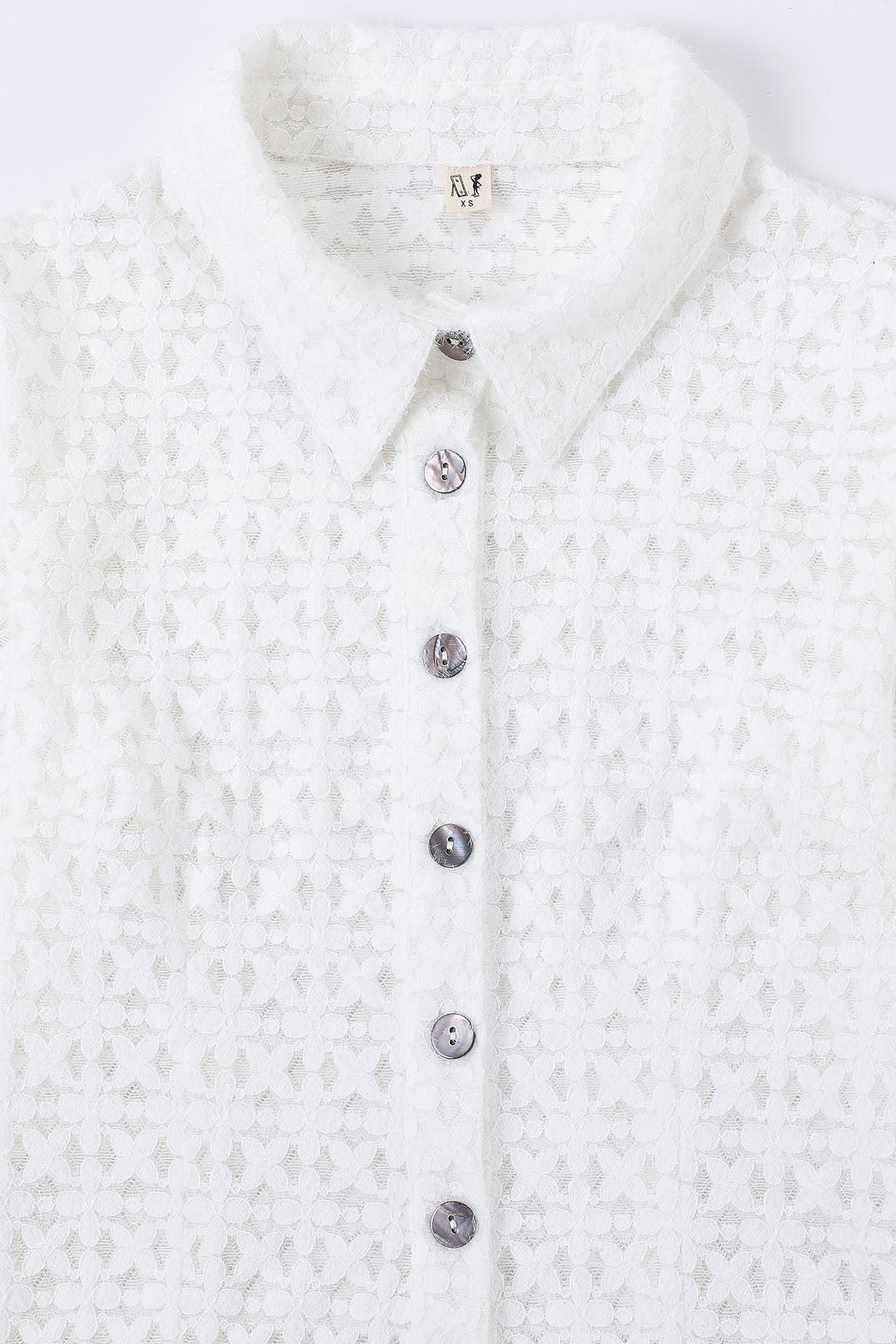 White Lace Long Sleeve Blouse
