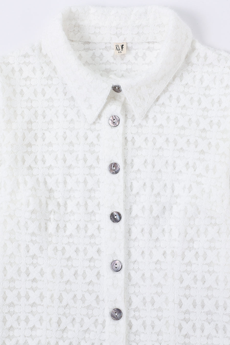 White Lace Long Sleeve Blouse