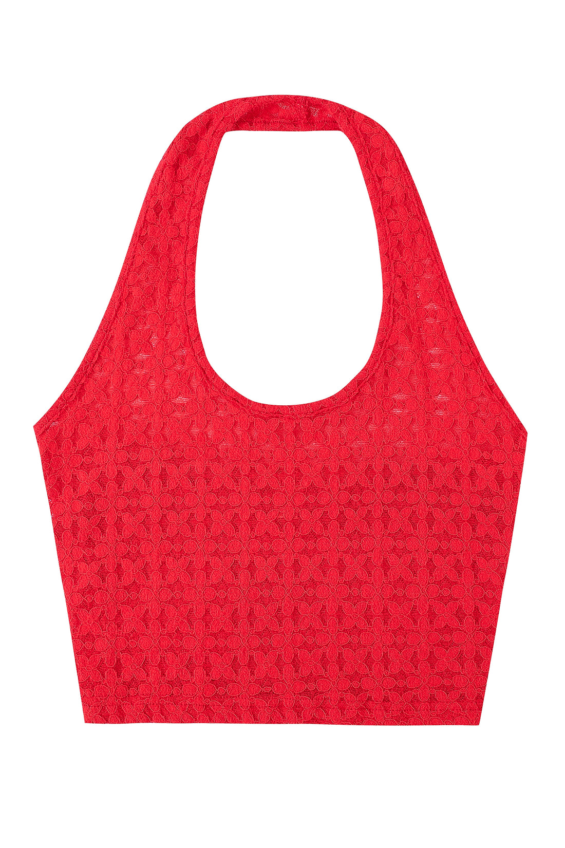Red Lace Halter Top