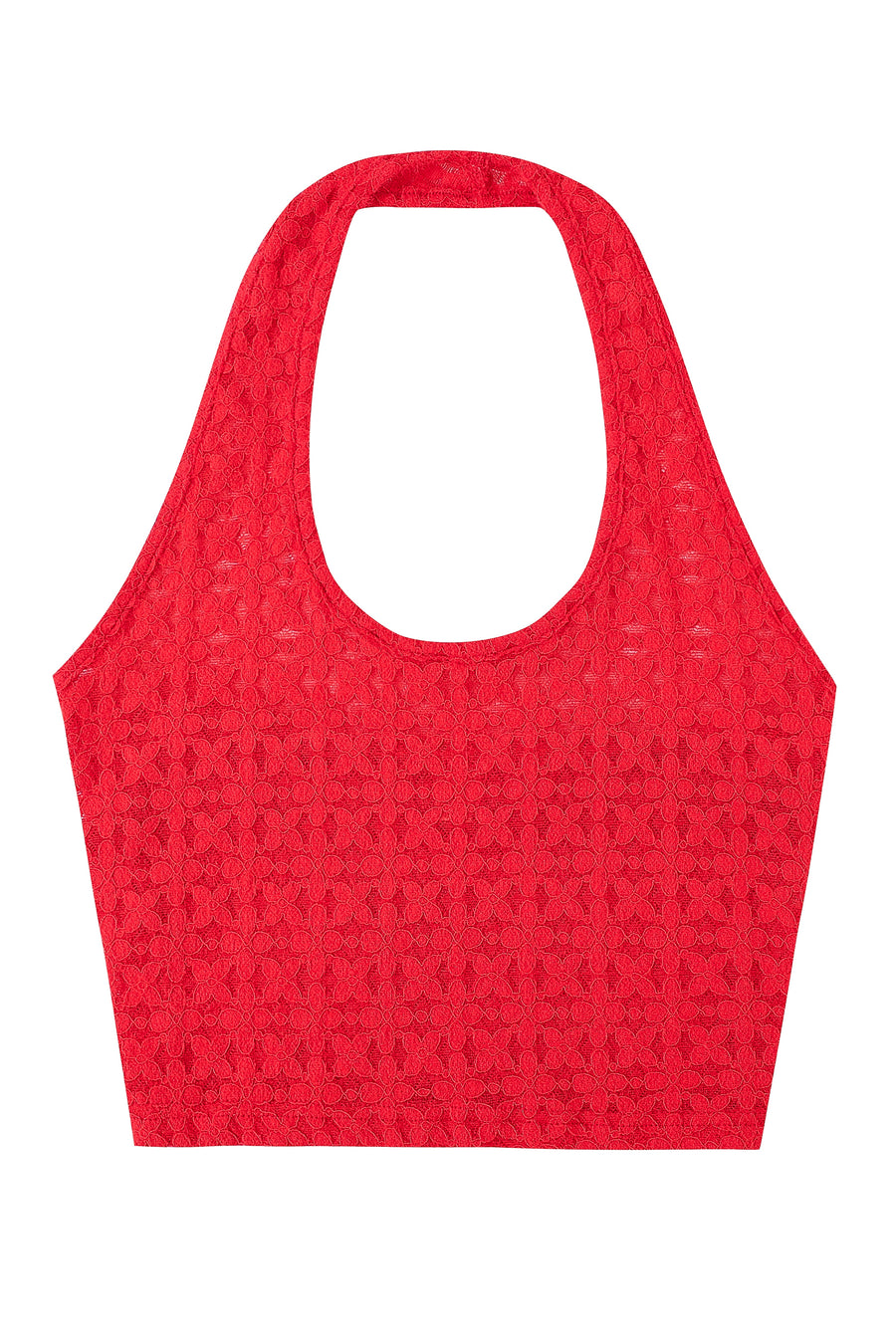 Red Lace Halter Top