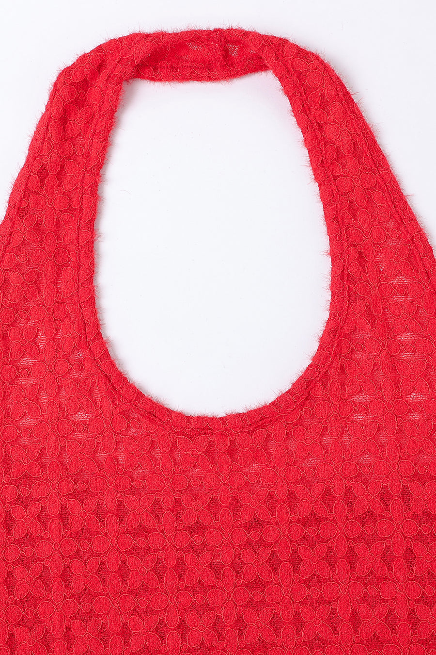 Red Lace Halter Top