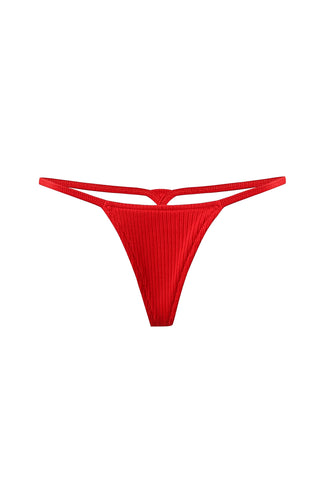 Tencel Rib Micro Thong Red NEW VERSION