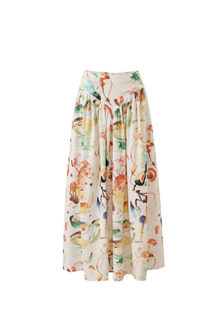 Park Skirt Soft Linen Nightmare Stains