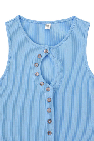 Unbuttoned Tencel Rib Tank Top Baby Blue