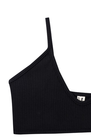 Lounge Tencel Rib Plunge Bralette Black