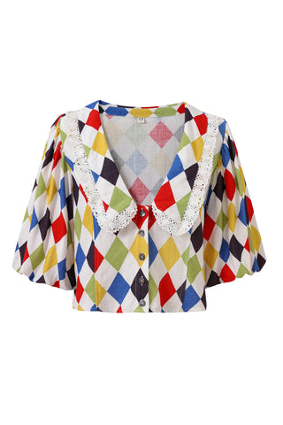 Harlequin Blouse Soft Linen