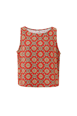 Shift Tank Soft Linen Fancy Red Couch