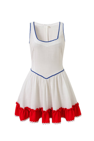 Loretta Sleeveless Ruffle Mini Dress Americana Parade