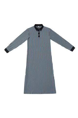 Blue Stripe Polo Midi Dress