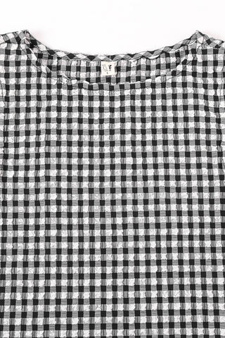 MISTAKE Stretch Tank Top Black Gingham