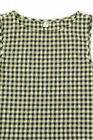 MISTAKE Stretch Tank Top Yellow Gingham