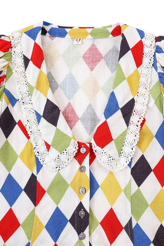 Harlequin Blouse Soft Linen
