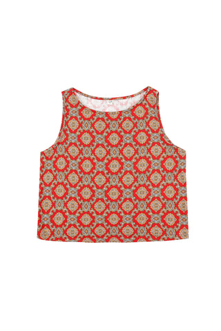 Shift Tank Soft Linen Fancy Red Couch