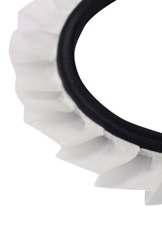 Silk Organza Ruffle Headband Black/White