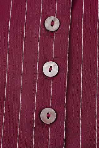 Unbuttoned Tank Maroon Stripe Tencel