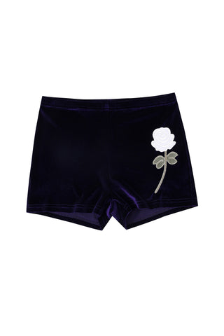 Diana Bear Velvet Rose Lounge Shorts Purple
