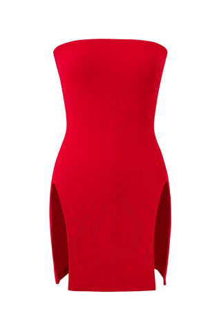 Sexy Cartoon Tencel Rib Mini Dress Maraschino