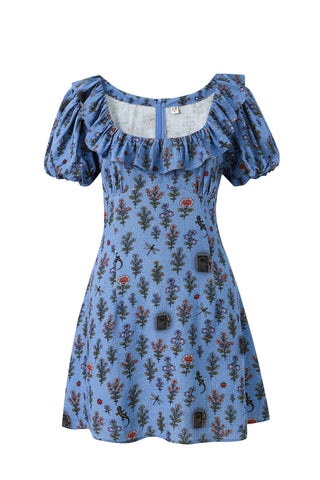 Ms. Honey's Trauma Soft Linen Ruffle Mini Dress