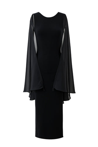 Cape Midi Dress Tencel Rib