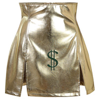 Greed Gold faux leather Skirt