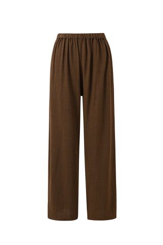 Soft Linen Lazy Pants Brown