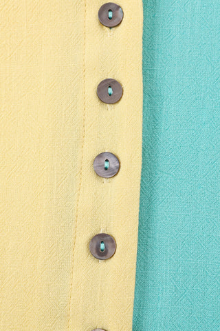 Vest & Pants Soft Linen Lazy Pants Set Yellow/Mint
