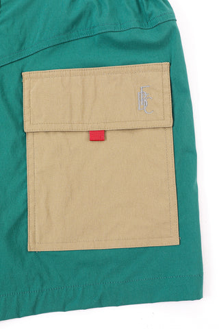 Green Nylon Trail Shorts