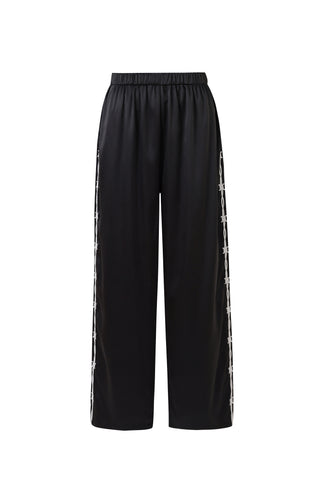 Pammy Sporty Satin Lounge Pants Black