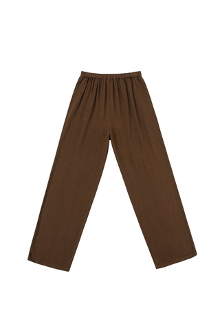 Soft Linen Lazy Pants Brown