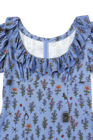 Ms. Honey's Trauma Soft Linen Ruffle Mini Dress